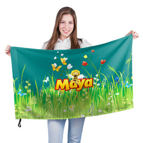 Флаг 3D с принтом Пчелка Майя в Курске, 100% полиэстер | плотность ткани — 95 г/м2, размер — 67 х 109 см. Принт наносится с одной стороны | пчелка майя
