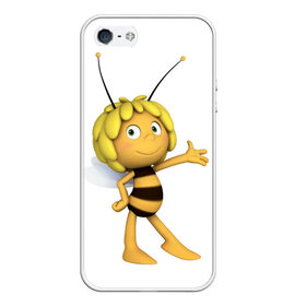 Чехол для iPhone 5/5S матовый с принтом Пчелка Майя в Курске, Силикон | Область печати: задняя сторона чехла, без боковых панелей | Тематика изображения на принте: пчелка майя