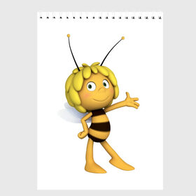 Скетчбук с принтом Пчелка Майя в Курске, 100% бумага
 | 48 листов, плотность листов — 100 г/м2, плотность картонной обложки — 250 г/м2. Листы скреплены сверху удобной пружинной спиралью | Тематика изображения на принте: пчелка майя