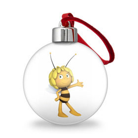 Ёлочный шар с принтом Пчелка Майя в Курске, Пластик | Диаметр: 77 мм | Тематика изображения на принте: пчелка майя