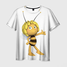 Мужская футболка 3D с принтом Пчелка Майя в Курске, 100% полиэфир | прямой крой, круглый вырез горловины, длина до линии бедер | Тематика изображения на принте: пчелка майя