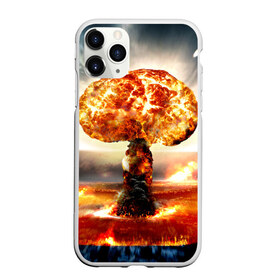 Чехол для iPhone 11 Pro матовый с принтом Атомный взрыв в Курске, Силикон |  | city | earth | explosion | mushroom | night | nuclear | sky | атомный | взрыв | город | гриб | земля | небо | ночь