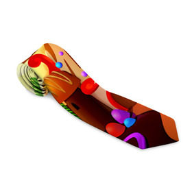 Галстук 3D с принтом Candy Town в Курске, 100% полиэстер | Длина 148 см; Плотность 150-180 г/м2 | конфеты | пирожные | сладости | яркий
