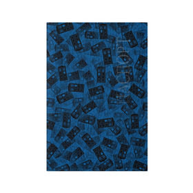 Обложка для паспорта матовая кожа с принтом Будки Тардис в Курске, натуральная матовая кожа | размер 19,3 х 13,7 см; прозрачные пластиковые крепления | doctor | tardis | who | доктор | кто | машина времени | паттерн | синий | туалет
