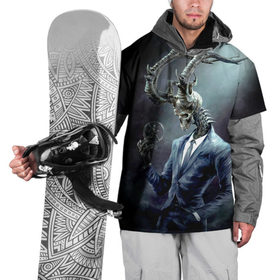 Накидка на куртку 3D с принтом Скелетон в Курске, 100% полиэстер |  | Тематика изображения на принте: костюм | рога | скелет | череп