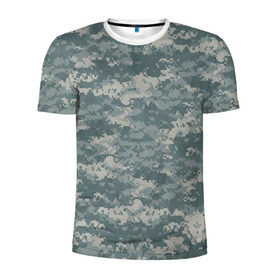 Мужская футболка 3D спортивная с принтом Камуфляж пиксельный в Курске, 100% полиэстер с улучшенными характеристиками | приталенный силуэт, круглая горловина, широкие плечи, сужается к линии бедра | армия | камуфляж | пиксель