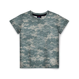 Детская футболка 3D с принтом Камуфляж пиксельный в Курске, 100% гипоаллергенный полиэфир | прямой крой, круглый вырез горловины, длина до линии бедер, чуть спущенное плечо, ткань немного тянется | армия | камуфляж | пиксель