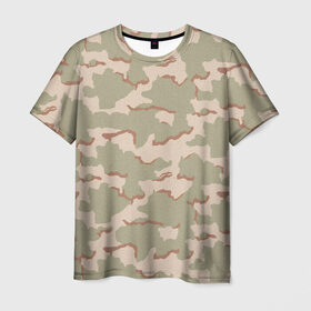 Мужская футболка 3D с принтом Камуфляж пустынный 3х цветный в Курске, 100% полиэфир | прямой крой, круглый вырез горловины, длина до линии бедер | камуфляж | пустыня
