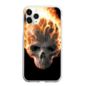 Чехол для iPhone 11 Pro матовый с принтом Череп в огне в Курске, Силикон |  | background | black | death | fire | flame | skeleton | skull | огонь | пламя | скелет | фон | череп | черный