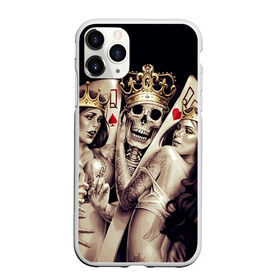 Чехол для iPhone 11 Pro матовый с принтом Скелетоны в Курске, Силикон |  | background | black | cards | color | crown | death | game | girl | hearts | king | queen | skeleton | skull | spades | tattoo | девушки | игра | карты | королевы | король | короны | масть | пики | скелет | тату | фон | черви 