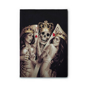 Обложка для автодокументов с принтом Скелетоны в Курске, натуральная кожа |  размер 19,9*13 см; внутри 4 больших “конверта” для документов и один маленький отдел — туда идеально встанут права | background | black | cards | color | crown | death | game | girl | hearts | king | queen | skeleton | skull | spades | tattoo | девушки | игра | карты | королевы | король | короны | масть | пики | скелет | тату | фон | черви 