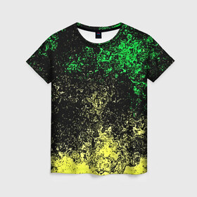 Женская футболка 3D с принтом Spray paint в Курске, 100% полиэфир ( синтетическое хлопкоподобное полотно) | прямой крой, круглый вырез горловины, длина до линии бедер | брызги | пятна | разноцветный | яркий