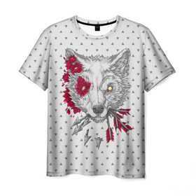 Мужская футболка 3D с принтом Волчья ярость в Курске, 100% полиэфир | прямой крой, круглый вырез горловины, длина до линии бедер | animal | beast | love | moon | nature | night | rage | roar | star | wolf | вой | волк | волчица | животное | звезды | зверь | луна | любовь | ночь | природа | рык | хищник | ярость