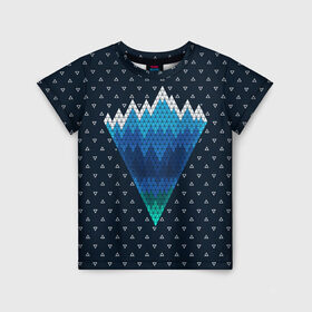 Детская футболка 3D с принтом Геометрические горы в Курске, 100% гипоаллергенный полиэфир | прямой крой, круглый вырез горловины, длина до линии бедер, чуть спущенное плечо, ткань немного тянется | geometry | mountain | геометрия