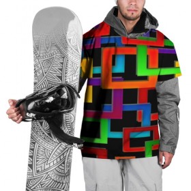Накидка на куртку 3D с принтом Check maze в Курске, 100% полиэстер |  | квадраты | паттерн | разноцветный | яркий