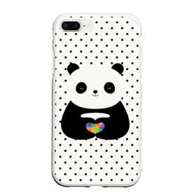 Чехол для iPhone 7Plus/8 Plus матовый с принтом Любовь панды в Курске, Силикон | Область печати: задняя сторона чехла, без боковых панелей | Тематика изображения на принте: animal | bear | beast | forest | heart | love | nature | panda | животное | зверь | лес | любовь | медведь | панда | природа | сердце | страсть