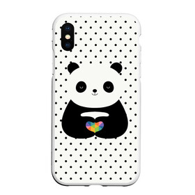 Чехол для iPhone XS Max матовый с принтом Любовь панды в Курске, Силикон | Область печати: задняя сторона чехла, без боковых панелей | animal | bear | beast | forest | heart | love | nature | panda | животное | зверь | лес | любовь | медведь | панда | природа | сердце | страсть