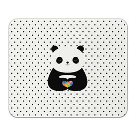 Коврик прямоугольный с принтом Любовь панды в Курске, натуральный каучук | размер 230 х 185 мм; запечатка лицевой стороны | Тематика изображения на принте: animal | bear | beast | forest | heart | love | nature | panda | животное | зверь | лес | любовь | медведь | панда | природа | сердце | страсть
