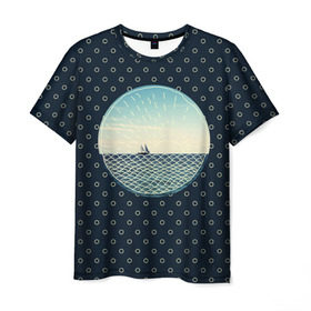 Мужская футболка 3D с принтом Морское настроение в Курске, 100% полиэфир | прямой крой, круглый вырез горловины, длина до линии бедер | beach | ocean | sea | ship | summer | sun | tourism | tourist | water | wave | вода | волна | капитан | корабль | лето | море | океан | пляж | солнце | судно | туризм | турист