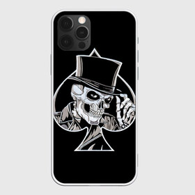 Чехол для iPhone 12 Pro Max с принтом Скелетон в Курске, Силикон |  | background | black | card | cylinder | death | game | hat | skeleton | skull | spades | suit | игра | карты | масть | пики | скелет | фон | цилиндр | череп | черный | шляпа