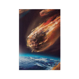 Обложка для паспорта матовая кожа с принтом Метеоритный дождь в Курске, натуральная матовая кожа | размер 19,3 х 13,7 см; прозрачные пластиковые крепления | дождь | звезда | космос | метеорит | небо