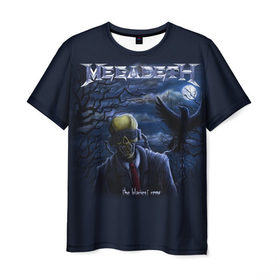 Мужская футболка 3D с принтом Megadeth. The Blackest Crow в Курске, 100% полиэфир | прямой крой, круглый вырез горловины, длина до линии бедер | dave | megadeth | metal | mustaine | rattlehead | rock | thrash | vic | дейв | мастейн | мегадет | метал | рок | треш