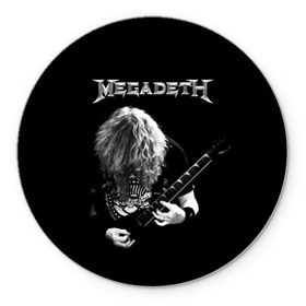 Коврик круглый с принтом Dave Mustaine в Курске, резина и полиэстер | круглая форма, изображение наносится на всю лицевую часть | Тематика изображения на принте: dave | megadeth | metal | mustaine | rattlehead | rock | thrash | vic | дейв | мастейн | мегадет | метал | рок | треш