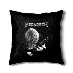 Подушка 3D с принтом Dave Mustaine в Курске, наволочка – 100% полиэстер, наполнитель – холлофайбер (легкий наполнитель, не вызывает аллергию). | состоит из подушки и наволочки. Наволочка на молнии, легко снимается для стирки | dave | megadeth | metal | mustaine | rattlehead | rock | thrash | vic | дейв | мастейн | мегадет | метал | рок | треш