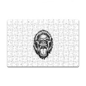 Пазл магнитный 126 элементов с принтом Рык гориллы в Курске, полимерный материал с магнитным слоем | 126 деталей, размер изделия —  180*270 мм | animal | beast | gorilla | head | monkey | nature | rage | roar | голова | горилла | жиивотное | зверь | обезьяна | природа | рык | ярость