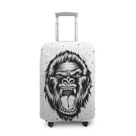 Чехол для чемодана 3D с принтом Рык гориллы в Курске, 86% полиэфир, 14% спандекс | двустороннее нанесение принта, прорези для ручек и колес | animal | beast | gorilla | head | monkey | nature | rage | roar | голова | горилла | жиивотное | зверь | обезьяна | природа | рык | ярость