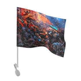 Флаг для автомобиля с принтом Warhammer в Курске, 100% полиэстер | Размер: 30*21 см | blood angels | space marine | warhammer 40k | wh40k | броня | воина | воины | солдаты