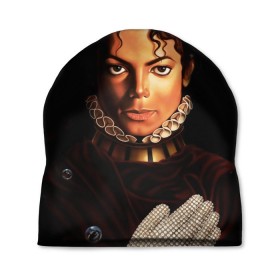 Шапка 3D с принтом Король Майкл Джексон в Курске, 100% полиэстер | универсальный размер, печать по всей поверхности изделия | Тематика изображения на принте: king | michael jackson | pop music | король | майкл | музыка | перчатка | поп музыка