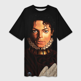Платье-футболка 3D с принтом Король Майкл Джексон в Курске,  |  | king | michael jackson | pop music | король | майкл | музыка | перчатка | поп музыка