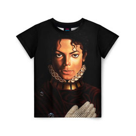 Детская футболка 3D с принтом Король Майкл Джексон в Курске, 100% гипоаллергенный полиэфир | прямой крой, круглый вырез горловины, длина до линии бедер, чуть спущенное плечо, ткань немного тянется | king | michael jackson | pop music | король | майкл | музыка | перчатка | поп музыка