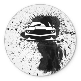 Коврик круглый с принтом Chevrolet Camaro в Курске, резина и полиэстер | круглая форма, изображение наносится на всю лицевую часть | camaro | chevrolet