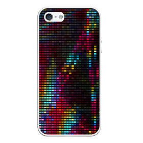 Чехол для iPhone 5/5S матовый с принтом neon-abstract в Курске, Силикон | Область печати: задняя сторона чехла, без боковых панелей | пиксельный