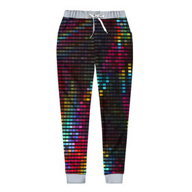Женские брюки 3D с принтом neon-abstract в Курске, полиэстер 100% | прямой крой, два кармана без застежек по бокам, с мягкой трикотажной резинкой на поясе и по низу штанин. В поясе для дополнительного комфорта — широкие завязки | пиксельный