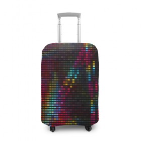Чехол для чемодана 3D с принтом neon-abstract в Курске, 86% полиэфир, 14% спандекс | двустороннее нанесение принта, прорези для ручек и колес | пиксельный