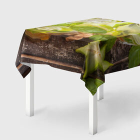 Скатерть 3D с принтом Мохито 2 в Курске, 100% полиэстер (ткань не мнется и не растягивается) | Размер: 150*150 см | зелень | кулинария | лед | мохито | мята | напиток