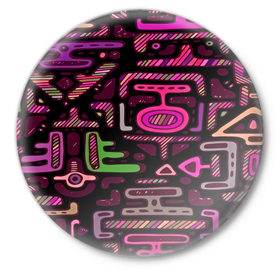 Значок с принтом Древний мир в Курске,  металл | круглая форма, металлическая застежка в виде булавки | Тематика изображения на принте: клетка | фигуры