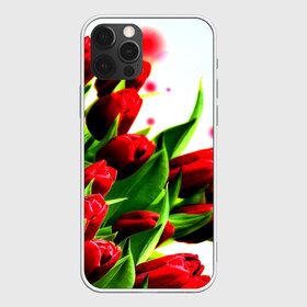 Чехол для iPhone 12 Pro Max с принтом Тюльпаны в Курске, Силикон |  | flower | букет | весна | красные | цветочки | цветы