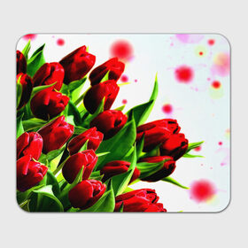 Коврик прямоугольный с принтом Тюльпаны в Курске, натуральный каучук | размер 230 х 185 мм; запечатка лицевой стороны | flower | букет | весна | красные | цветочки | цветы