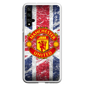 Чехол для Honor 20 с принтом British Manchester United в Курске, Силикон | Область печати: задняя сторона чехла, без боковых панелей | Тематика изображения на принте: british | manchester united | mu | игра | манчестер | манчестер юнайтед | мю | флаг британии | футбол | эмблема мю