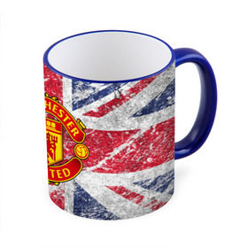 Кружка 3D с принтом British Manchester United в Курске, керамика | ёмкость 330 мл | Тематика изображения на принте: british | manchester united | mu | игра | манчестер | манчестер юнайтед | мю | флаг британии | футбол | эмблема мю