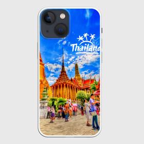 Чехол для iPhone 13 mini с принтом Таиланд в Курске,  |  | Тематика изображения на принте: architecture | bangkok | clouds | landmark | people | sky | temple of the emerald buddha | thailand | tourism | архитектура | бангкок | достопримечательность | люди | небо | облака | таиланд | туризм | храм изумрудного будды