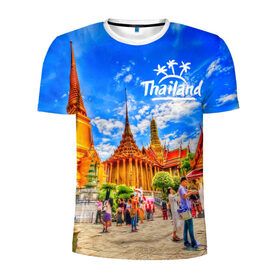 Мужская футболка 3D спортивная с принтом Таиланд в Курске, 100% полиэстер с улучшенными характеристиками | приталенный силуэт, круглая горловина, широкие плечи, сужается к линии бедра | architecture | bangkok | clouds | landmark | people | sky | temple of the emerald buddha | thailand | tourism | архитектура | бангкок | достопримечательность | люди | небо | облака | таиланд | туризм | храм изумрудного будды