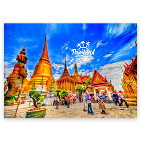 Поздравительная открытка с принтом Таиланд в Курске, 100% бумага | плотность бумаги 280 г/м2, матовая, на обратной стороне линовка и место для марки
 | Тематика изображения на принте: architecture | bangkok | clouds | landmark | people | sky | temple of the emerald buddha | thailand | tourism | архитектура | бангкок | достопримечательность | люди | небо | облака | таиланд | туризм | храм изумрудного будды