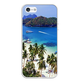 Чехол для iPhone 5/5S матовый с принтом Таиланд в Курске, Силикон | Область печати: задняя сторона чехла, без боковых панелей | beach | clouds | islands | palm trees | people | sand | sea | ships | sky | thailand | tourism | корабли | люди | море | небо | облака | острова | пальмы | песок | пляж | таиланд | туризм