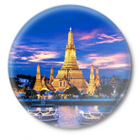 Значок с принтом Таиланд в Курске,  металл | круглая форма, металлическая застежка в виде булавки | Тематика изображения на принте: таиланд