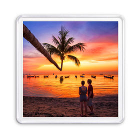 Магнит 55*55 с принтом Таиланд в Курске, Пластик | Размер: 65*65 мм; Размер печати: 55*55 мм | Тематика изображения на принте: beach | clouds | love | palm tree | people | sea | sky | sunset | thailand | tourism | закат | любовь | люди | море | небо | облака | пальма | пляж | таиланд | туризм